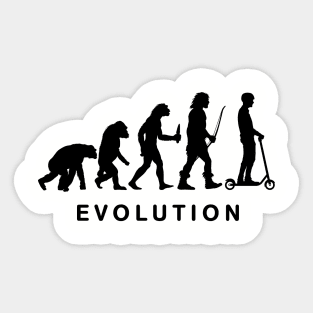 Evolution of man electric scooter Sticker